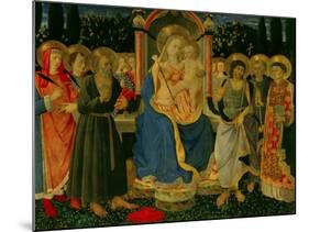 Altarpiece of Saint Jerome: Madonna and Child Enthroned with Saints-Zanobi Di Benedetto Strozzi-Mounted Art Print