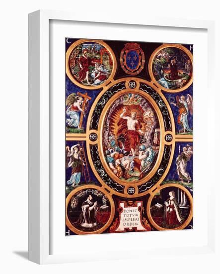 Altarpiece of Sainte-Chapelle, of the Resurrection, Enamelled by Leonard Limosin (1505-76) 1553-Nicolò dell' Abate-Framed Giclee Print