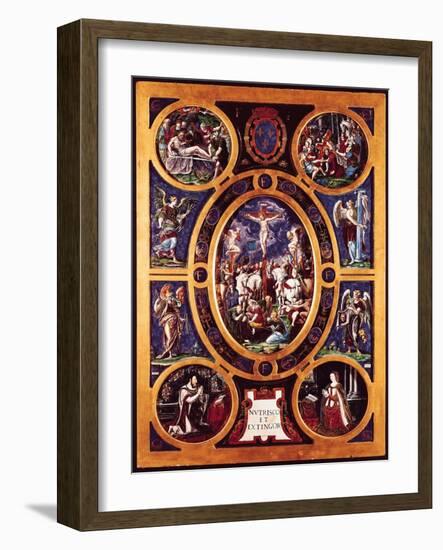 Altarpiece of Sainte-Chapelle, the Crucifixion, Enamelled by Leonard Limosin (1505-76) 1553-Nicolò dell' Abate-Framed Giclee Print