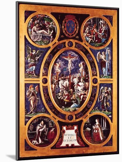 Altarpiece of Sainte-Chapelle, the Crucifixion, Enamelled by Leonard Limosin (1505-76) 1553-Nicolò dell' Abate-Mounted Giclee Print