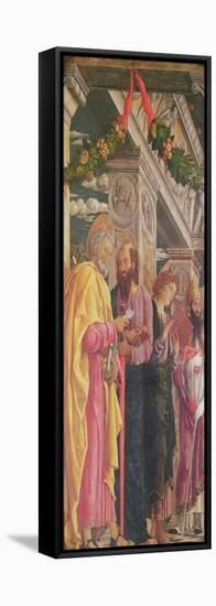 Altarpiece of St. Zeno of Verona, Left Panel Showing St. Peter, St. Paul and St. John, 1456-60-Andrea Mantegna-Framed Stretched Canvas