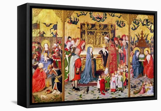 Altarpiece of the Seven Joys of the Virgin, of the Adoration of the Magi-Master of the Holy Family-Framed Stretched Canvas