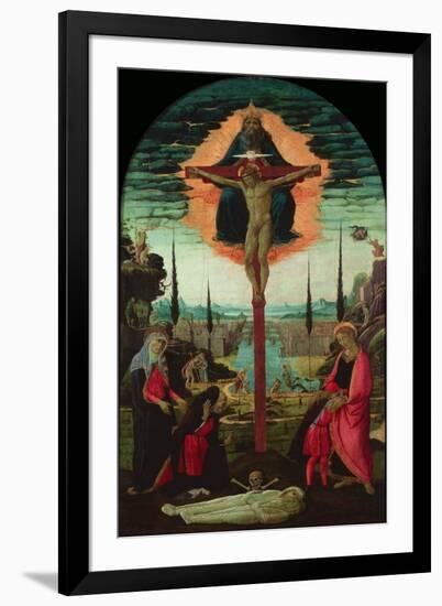 Altarpiece: the Trinity, the Virgin, Saint John and Donors, C. 1480-Jacopo Del Sellaio-Framed Giclee Print