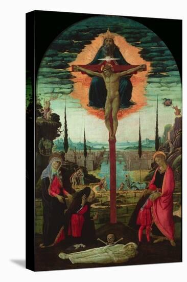 Altarpiece: the Trinity, the Virgin, Saint John and Donors, C. 1480-Jacopo Del Sellaio-Stretched Canvas