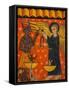 Altarpiece with Angel and Devil-Master of Soriguerola-Framed Stretched Canvas