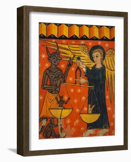 Altarpiece with Angel and Devil-Master of Soriguerola-Framed Giclee Print