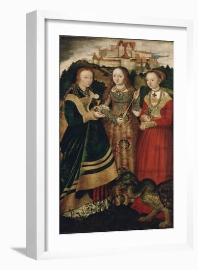 Altarpiece with the Martyrdom of Saint Catharine, Right Wing-Lucas Cranach the Elder-Framed Giclee Print