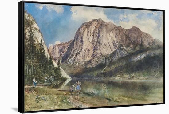 Altaussee Lake and Face of Mount Trissel, 1859-Rudolf von Alt-Framed Stretched Canvas