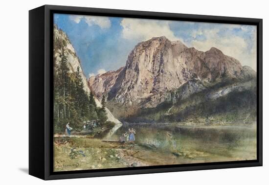 Altaussee Lake and Face of Mount Trissel, 1859-Rudolf von Alt-Framed Stretched Canvas