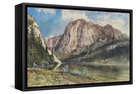 Altaussee Lake and Face of Mount Trissel, 1859-Rudolf von Alt-Framed Stretched Canvas