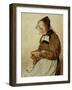 Alte Frau strickend (Old Woman Knitting)-Albert Anker-Framed Giclee Print