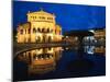 Alte Oper Reflecting in Lucae Fountain, Frankfurt, Hesse, Germany-null-Mounted Premium Photographic Print