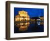 Alte Oper Reflecting in Lucae Fountain, Frankfurt, Hesse, Germany-null-Framed Photographic Print