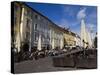 Alter Platz With Trinity Column and Restaurants, Klagenfurt Am Worthersee, Carinthia, Austria-Dallas & John Heaton-Stretched Canvas