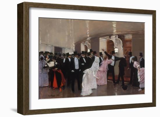 Altercation dans les couloirs de l'Opéra, 1889-Jean Béraud-Framed Giclee Print