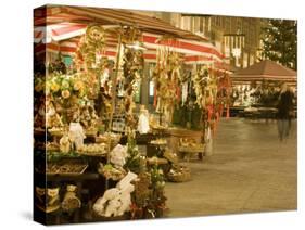 Altermarkt Christmas Market at Night, Altermarkt Square, Salzburg, Austria, Europe-Richard Nebesky-Stretched Canvas