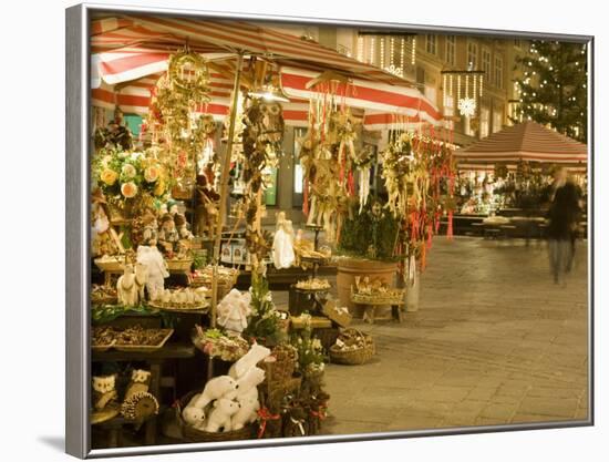 Altermarkt Christmas Market at Night, Altermarkt Square, Salzburg, Austria, Europe-Richard Nebesky-Framed Photographic Print