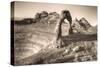 Alternate View at Delicate Arch (Sepia Toned), Utah-Vincent James-Stretched Canvas