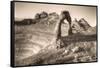 Alternate View at Delicate Arch (Sepia Toned), Utah-Vincent James-Framed Stretched Canvas