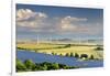 Alternative energy, wind power stations and solar farm, Saxony-Anhalt, Germany-Andreas Vitting-Framed Photographic Print