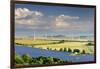 Alternative energy, wind power stations and solar farm, Saxony-Anhalt, Germany-Andreas Vitting-Framed Photographic Print