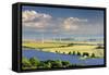 Alternative energy, wind power stations and solar farm, Saxony-Anhalt, Germany-Andreas Vitting-Framed Stretched Canvas