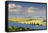 Alternative energy, wind power stations and solar farm, Saxony-Anhalt, Germany-Andreas Vitting-Framed Stretched Canvas