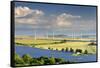 Alternative energy, wind power stations and solar farm, Saxony-Anhalt, Germany-Andreas Vitting-Framed Stretched Canvas