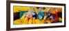 Alternative Reproductions of Famous Paintings by Picasso. Applied Abstract Style of Kandinsky. Desi-Hare Krishna-Framed Art Print