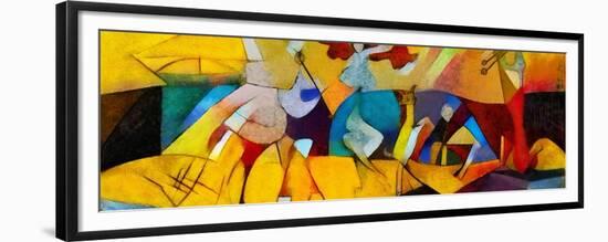 Alternative Reproductions of Famous Paintings by Picasso. Applied Abstract Style of Kandinsky. Desi-Hare Krishna-Framed Premium Giclee Print