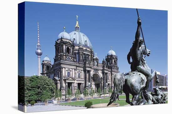 Altes Museum with Berlin Cathedral, Berlin, Germany-Hans Peter Merten-Stretched Canvas