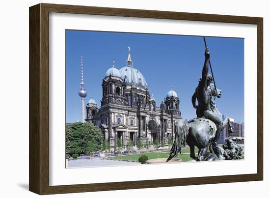 Altes Museum with Berlin Cathedral, Berlin, Germany-Hans Peter Merten-Framed Photographic Print