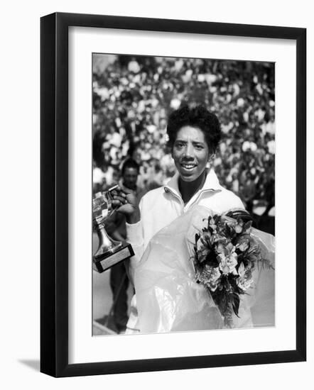 Althea Gibson Holding the Suzanne Lenglen Cup After Winning the French Title-Thomas D^ Mcavoy-Framed Premium Photographic Print