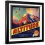 Altitude Brand - Tustin, California - Citrus Crate Label-Lantern Press-Framed Art Print