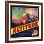 Altitude Brand - Tustin, California - Citrus Crate Label-Lantern Press-Framed Art Print