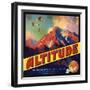 Altitude Brand - Tustin, California - Citrus Crate Label-Lantern Press-Framed Art Print