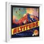 Altitude Brand - Tustin, California - Citrus Crate Label-Lantern Press-Framed Art Print