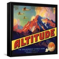 Altitude Brand - Tustin, California - Citrus Crate Label-Lantern Press-Framed Stretched Canvas
