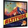 Altitude Brand - Tustin, California - Citrus Crate Label-Lantern Press-Mounted Premium Giclee Print