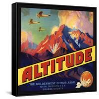 Altitude Brand - Tustin, California - Citrus Crate Label-Lantern Press-Framed Stretched Canvas