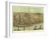 Alton, Illinois - Panoramic Map-Lantern Press-Framed Art Print