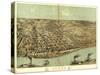 Alton, Illinois - Panoramic Map-Lantern Press-Stretched Canvas