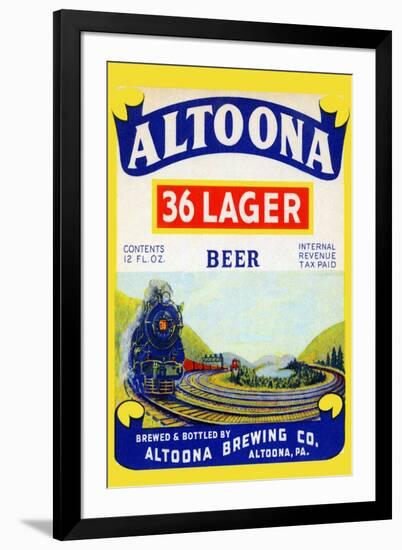 Altoona 36 Lager Beer-null-Framed Art Print
