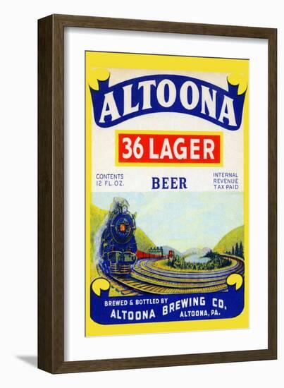 Altoona 36 Lager Beer-null-Framed Art Print