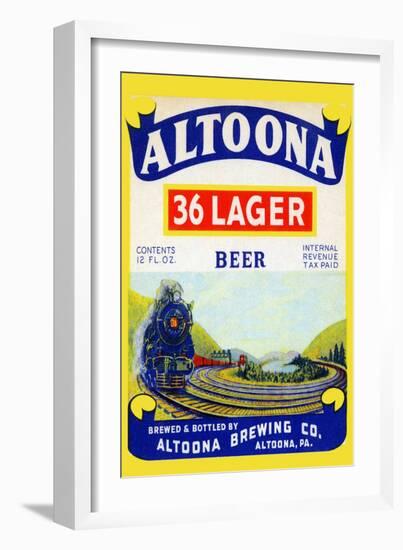 Altoona 36 Lager Beer-null-Framed Art Print
