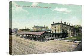 Altoona, Pennsylvania - Logan House and Pa Railroad Station Views-Lantern Press-Stretched Canvas