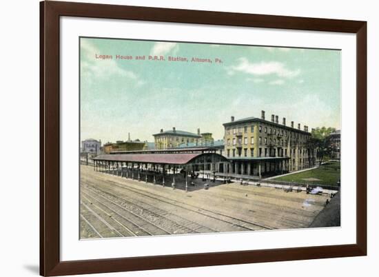 Altoona, Pennsylvania - Logan House and Pa Railroad Station Views-Lantern Press-Framed Art Print