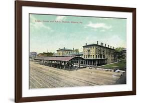 Altoona, Pennsylvania - Logan House and Pa Railroad Station Views-Lantern Press-Framed Art Print