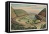 Altoona, Pennsylvania, The Famous Horseshoe Curve-Lantern Press-Framed Stretched Canvas