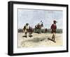 Alvar Nunez Cabeza de Vaca Crossing the Great American Desert from Texas to Mexico, 16th Century-null-Framed Giclee Print